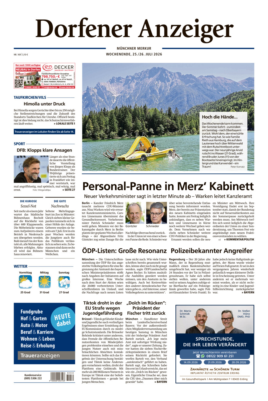Dorfener Anzeiger vom Samstag, 25.07.2026