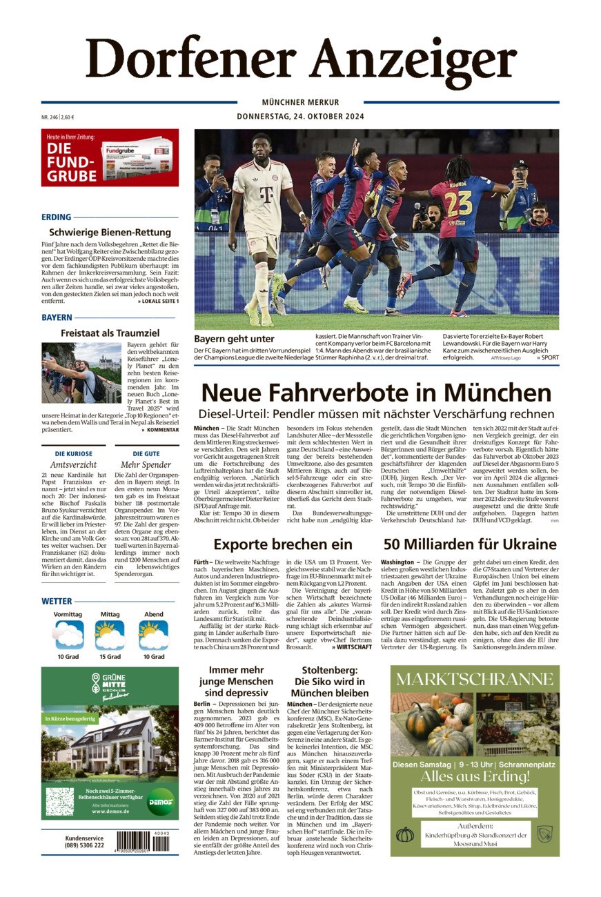 Dorfener Anzeiger vom Donnerstag, 24.10.2024