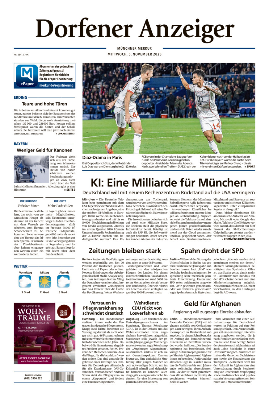 Dorfener Anzeiger vom Mittwoch, 05.11.2025