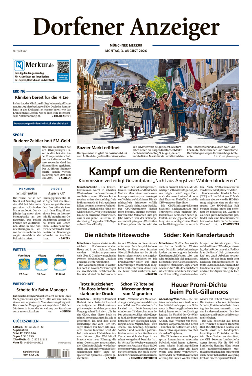 Dorfener Anzeiger vom Montag, 03.08.2026