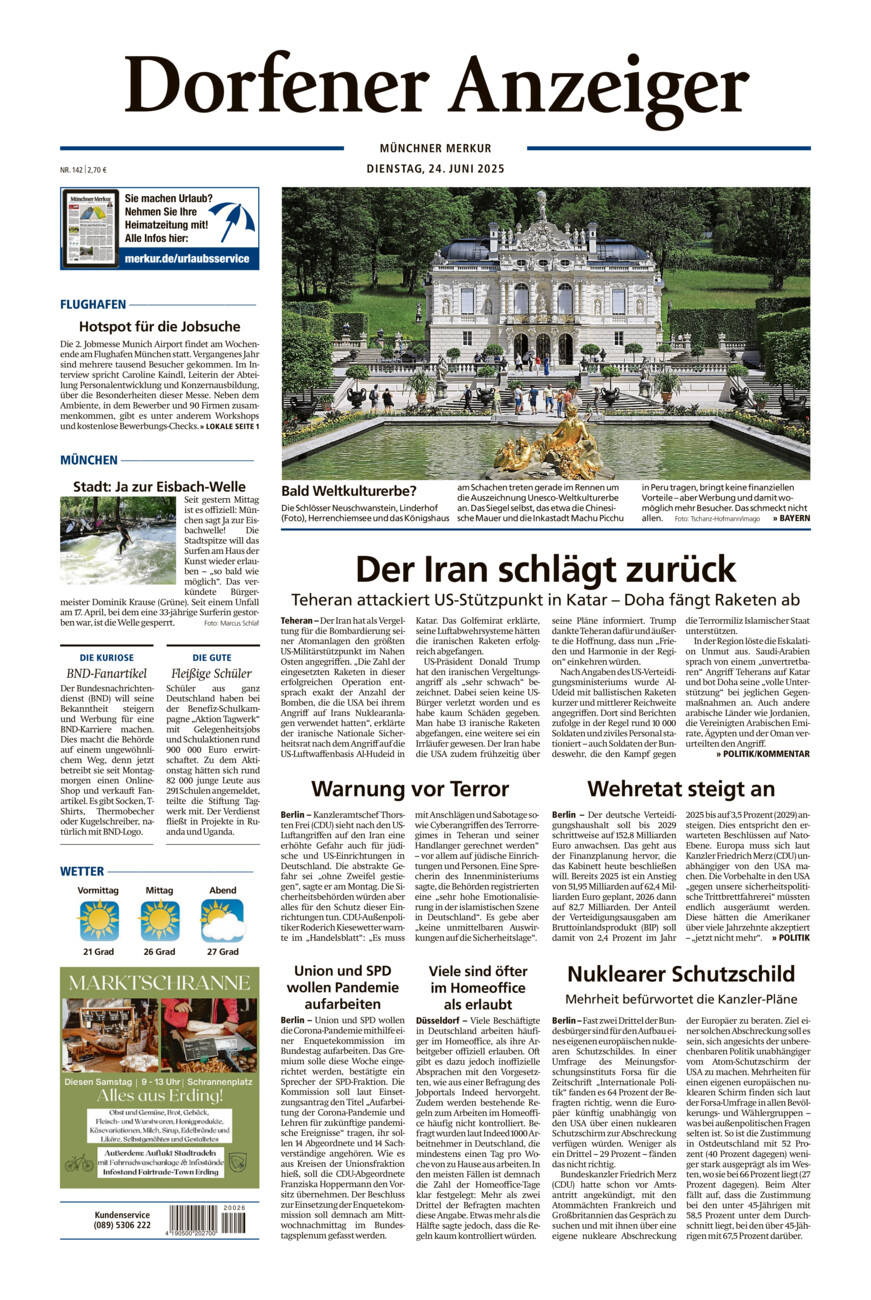 Dorfener Anzeiger vom Dienstag, 24.06.2025