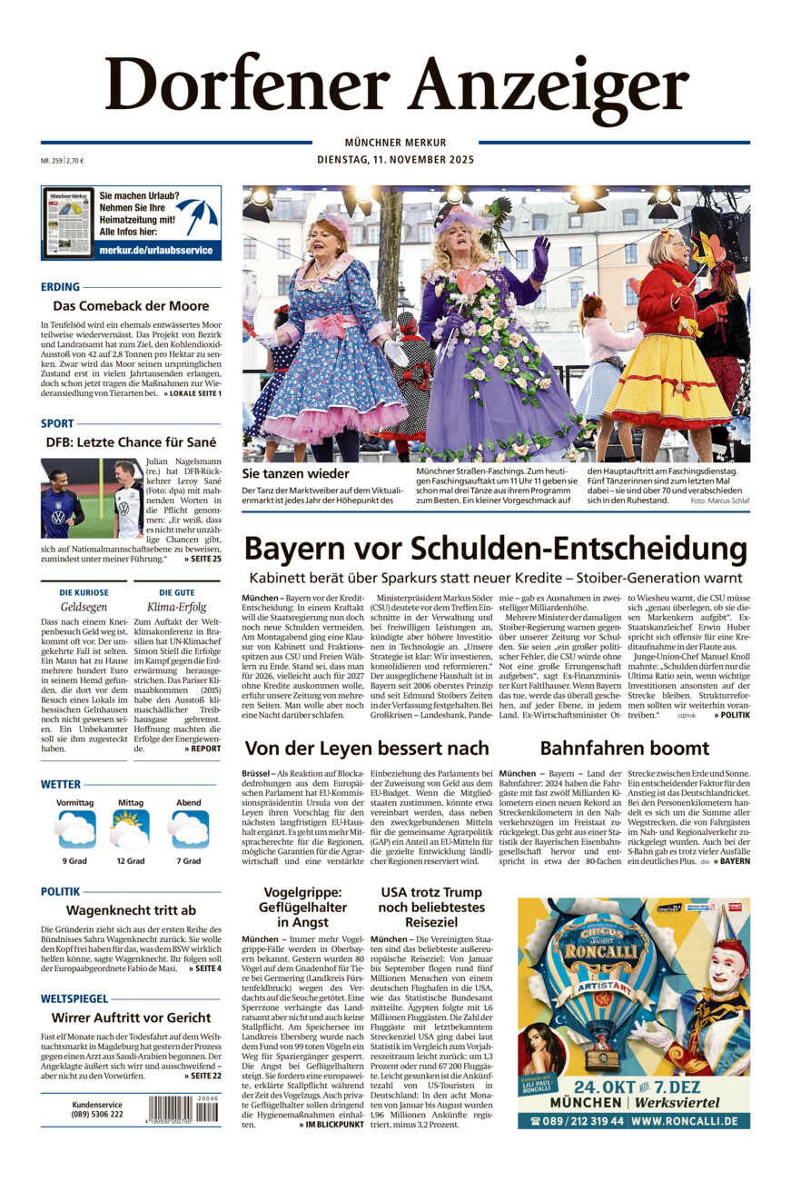 Dorfener Anzeiger vom Dienstag, 11.11.2025