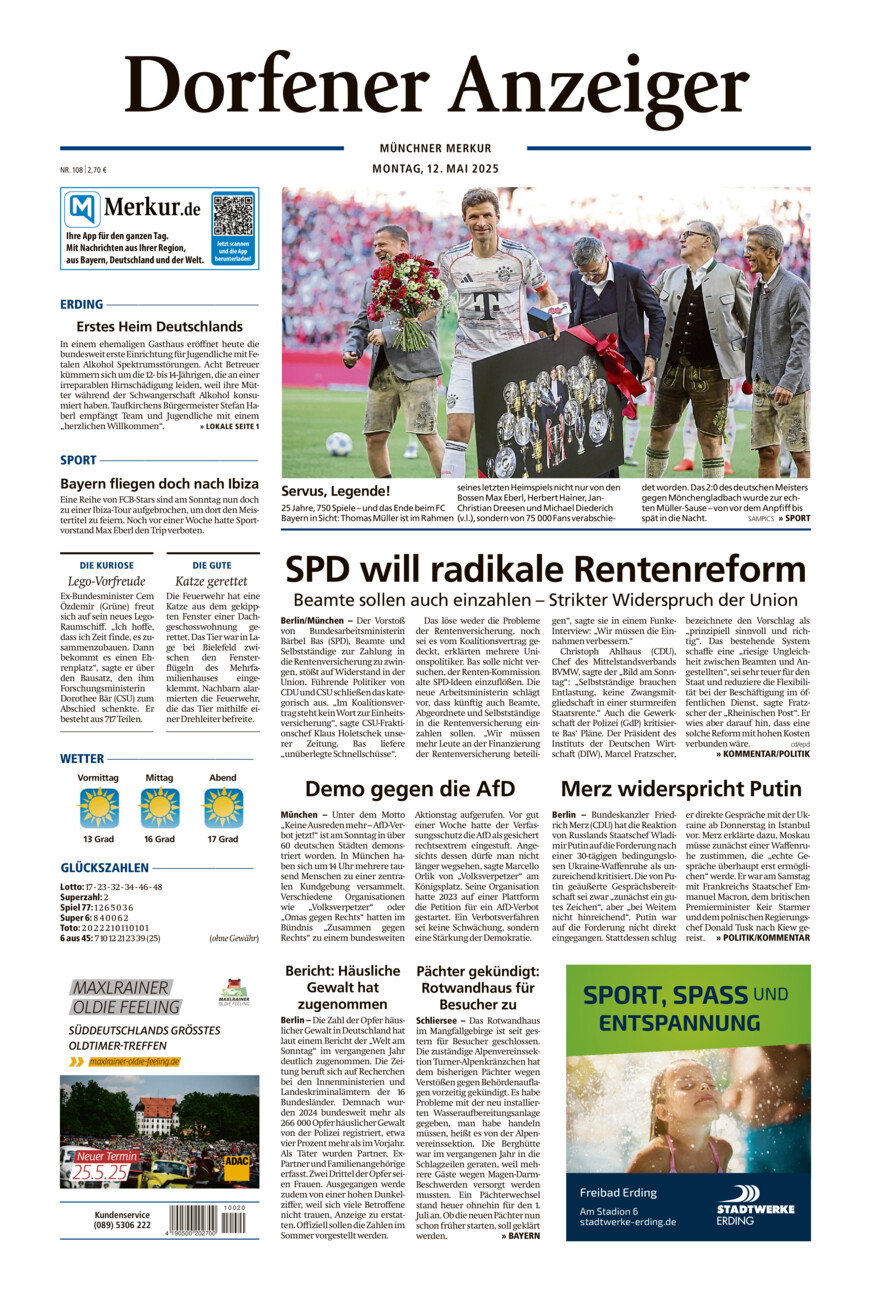 Dorfener Anzeiger vom Montag, 12.05.2025