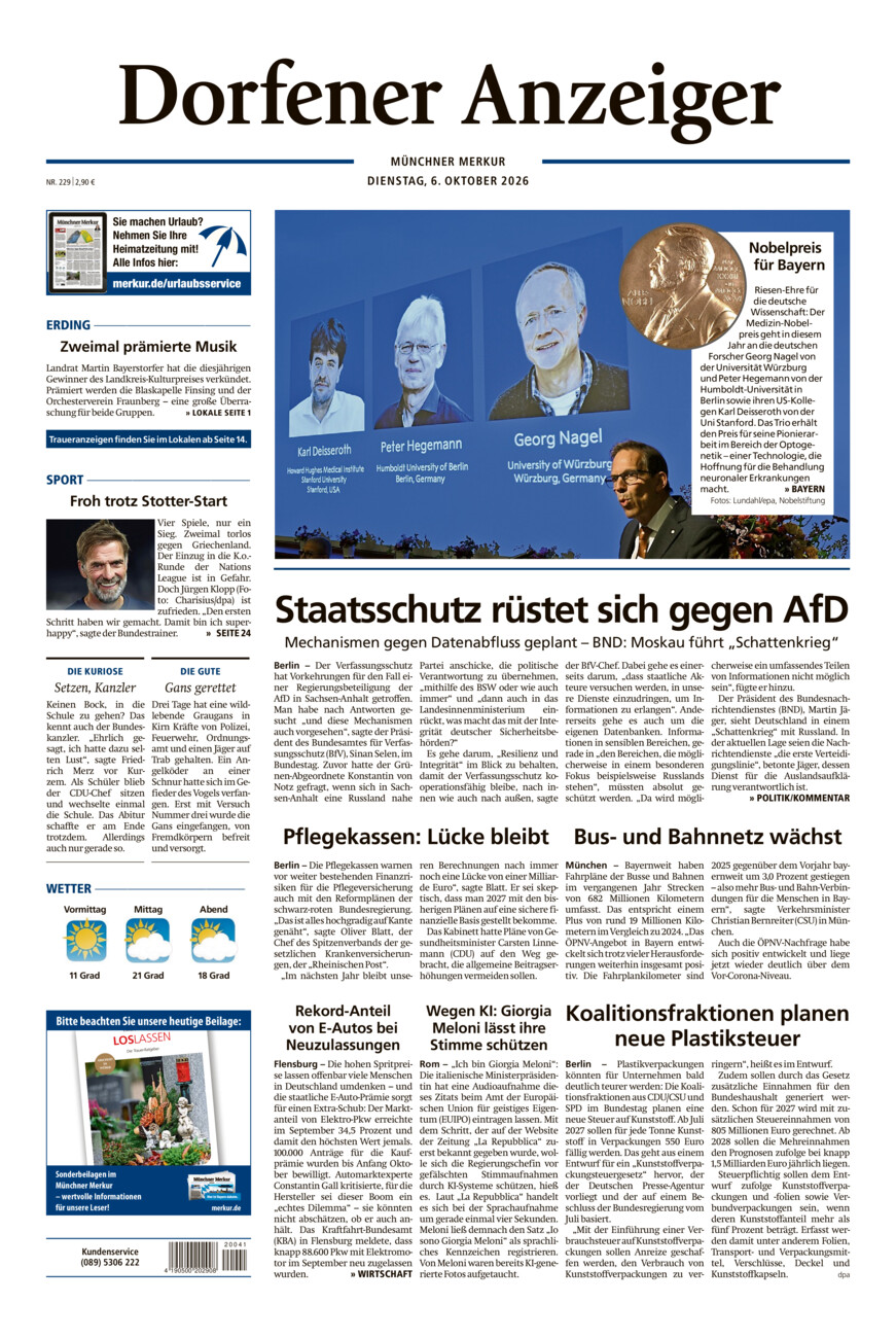 Dorfener Anzeiger vom Dienstag, 06.10.2026