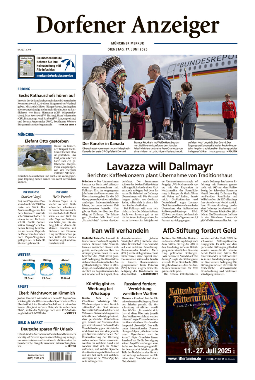 Dorfener Anzeiger vom Dienstag, 17.06.2025