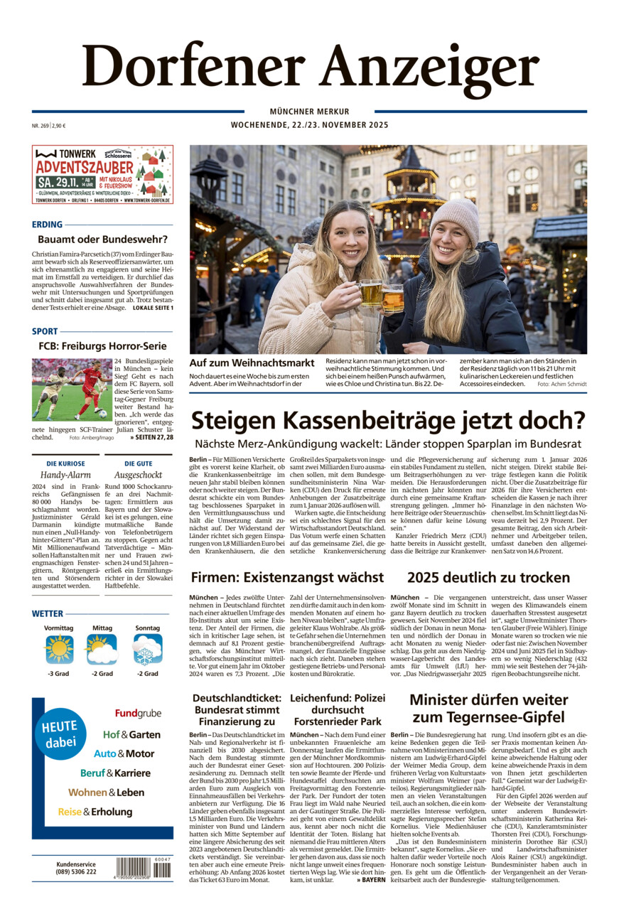 Dorfener Anzeiger vom Samstag, 22.11.2025