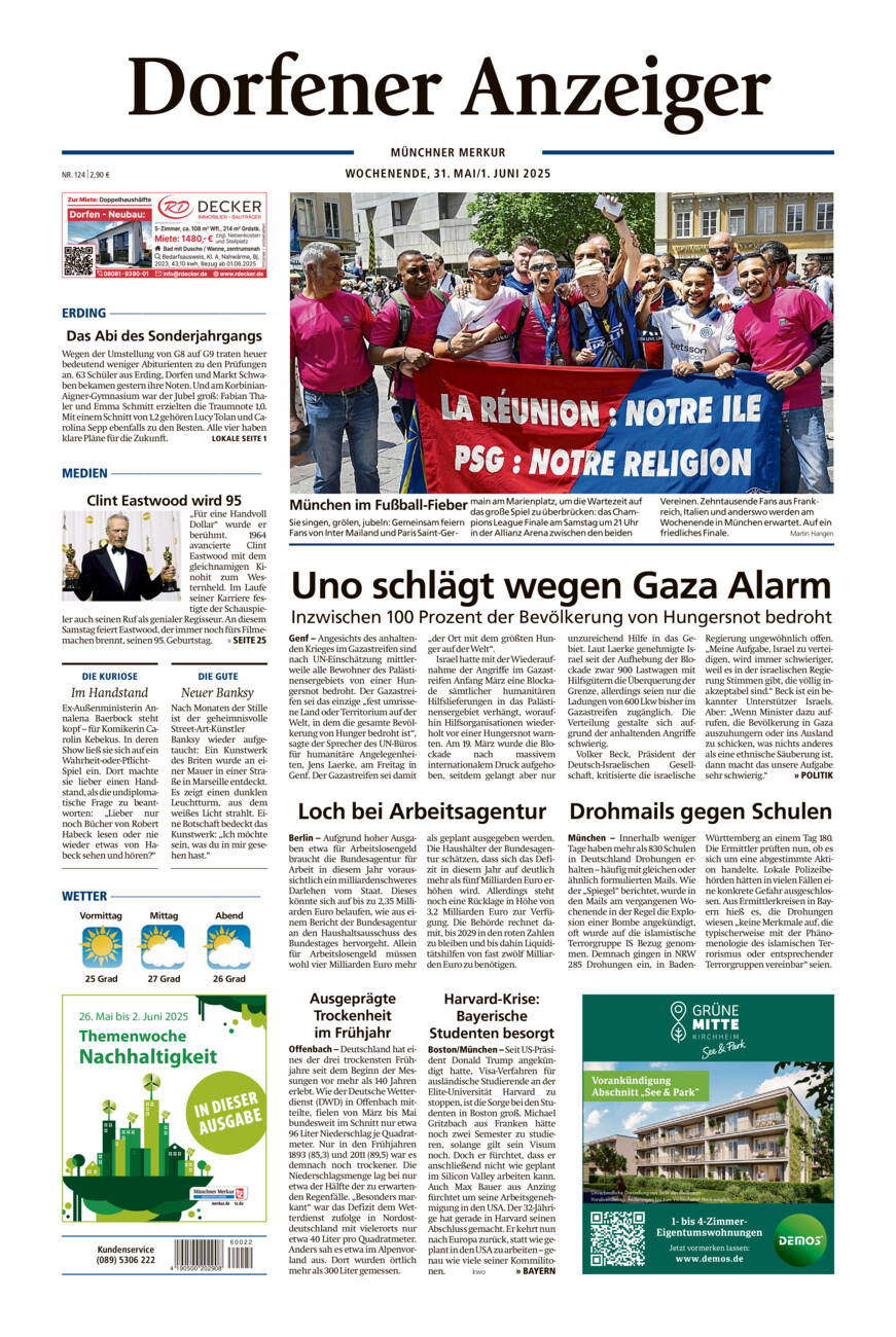 Dorfener Anzeiger vom Samstag, 31.05.2025
