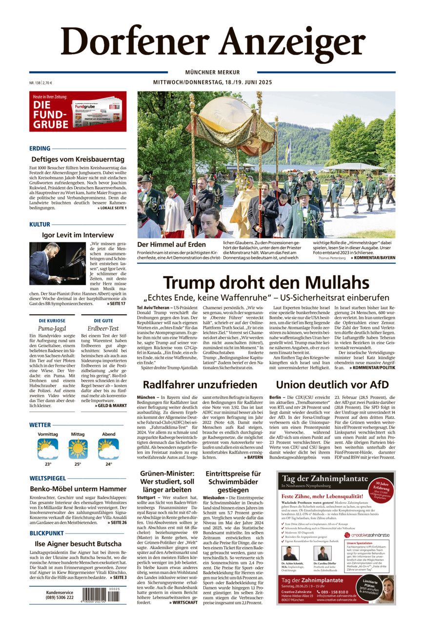 Dorfener Anzeiger vom Mittwoch, 18.06.2025