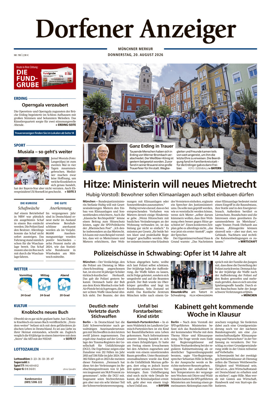Dorfener Anzeiger vom Donnerstag, 20.08.2026