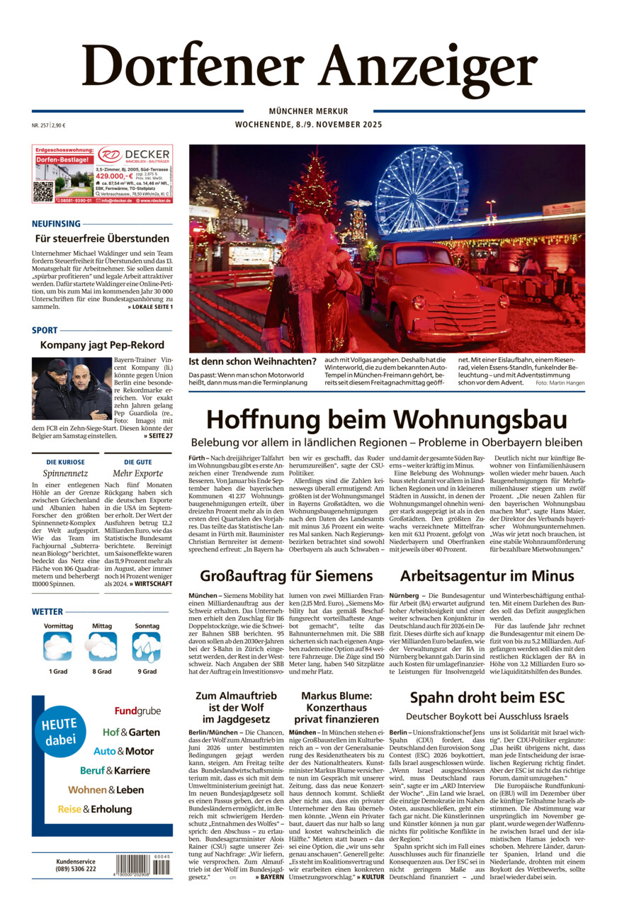 Dorfener Anzeiger vom Samstag, 08.11.2025