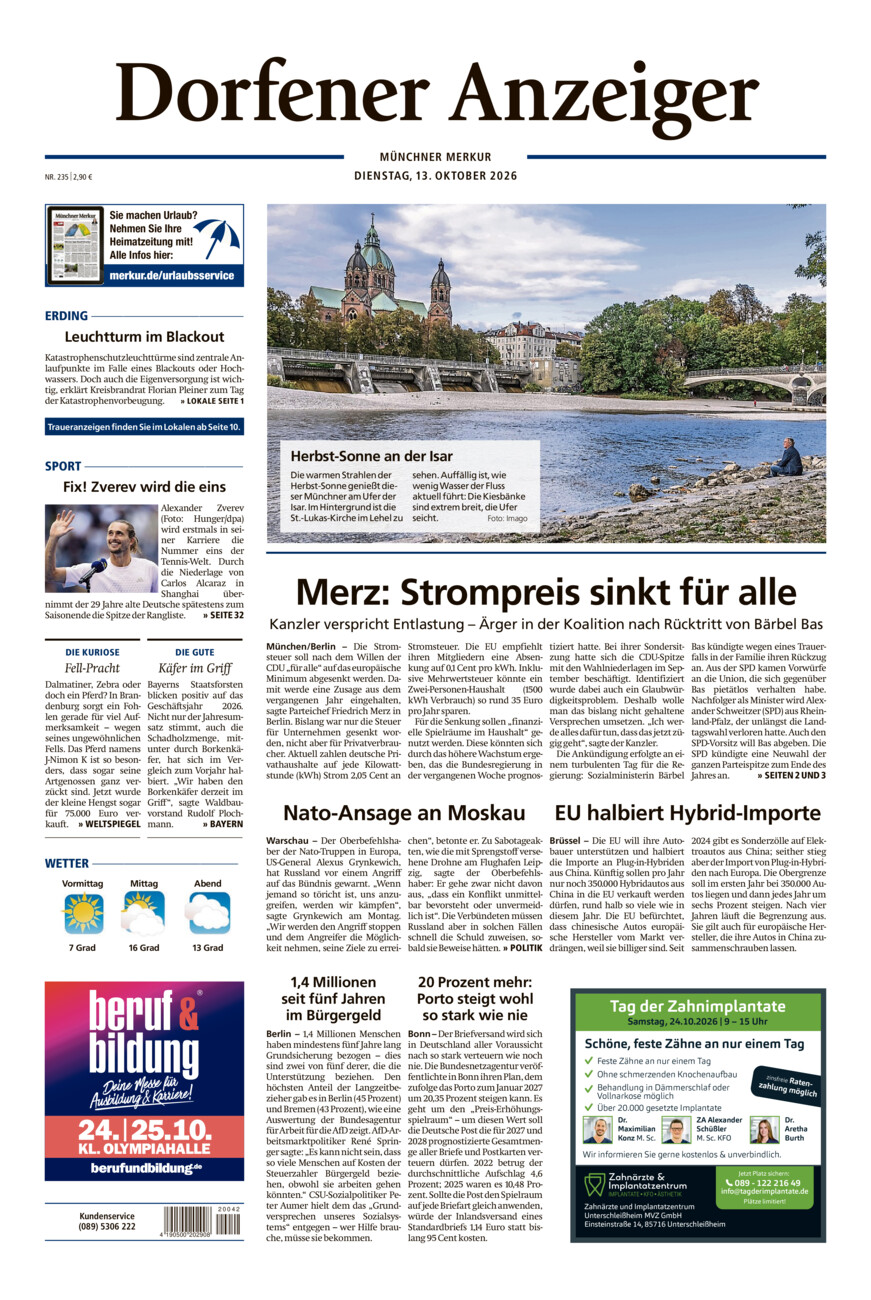 Dorfener Anzeiger vom Dienstag, 13.10.2026