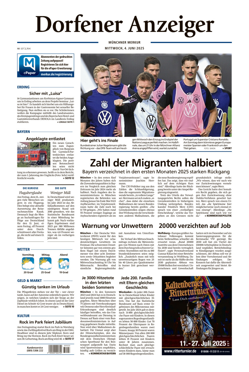 Dorfener Anzeiger vom Mittwoch, 04.06.2025
