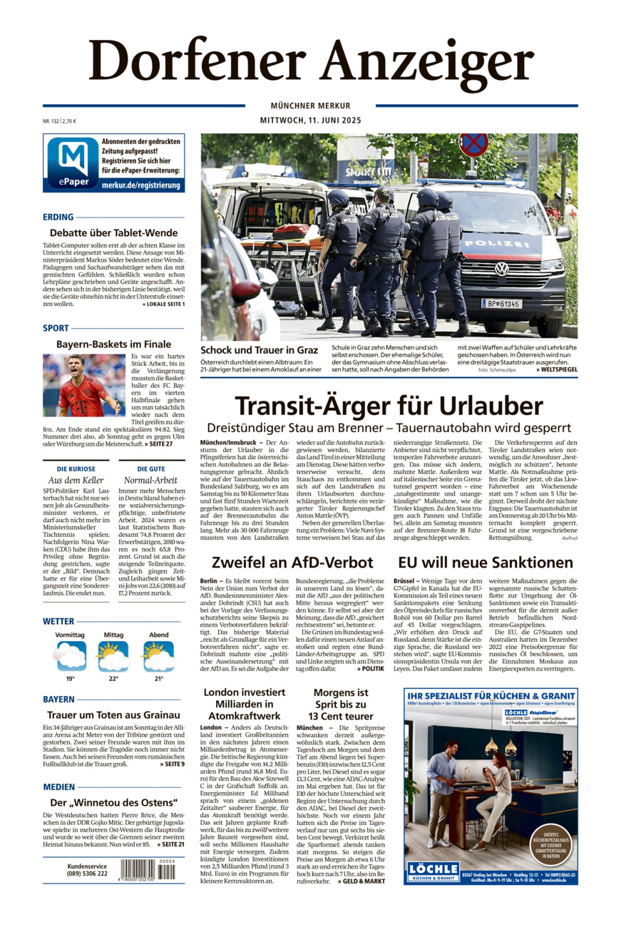 Dorfener Anzeiger vom Mittwoch, 11.06.2025