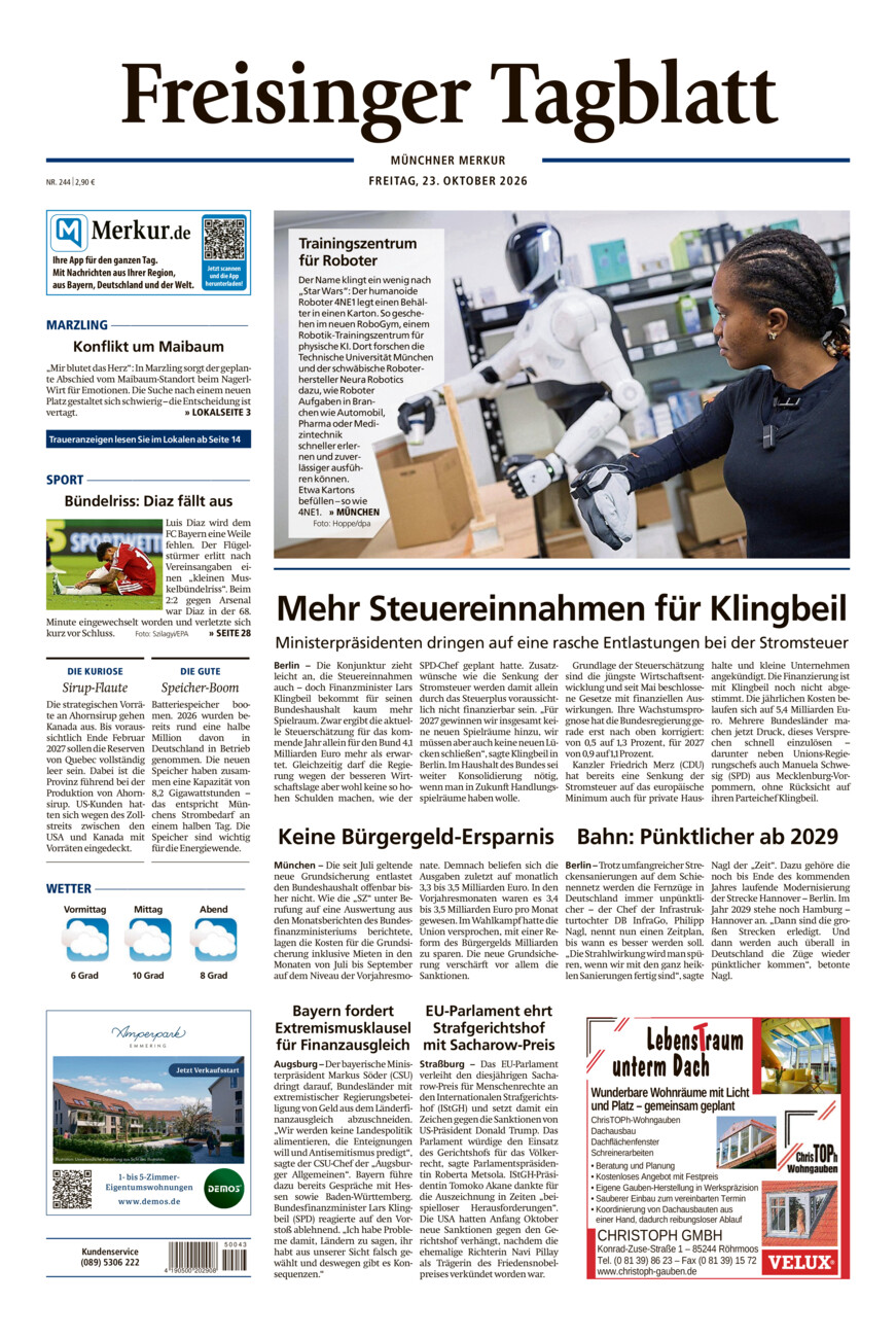 Freisinger Tagblatt vom Freitag, 23.10.2026