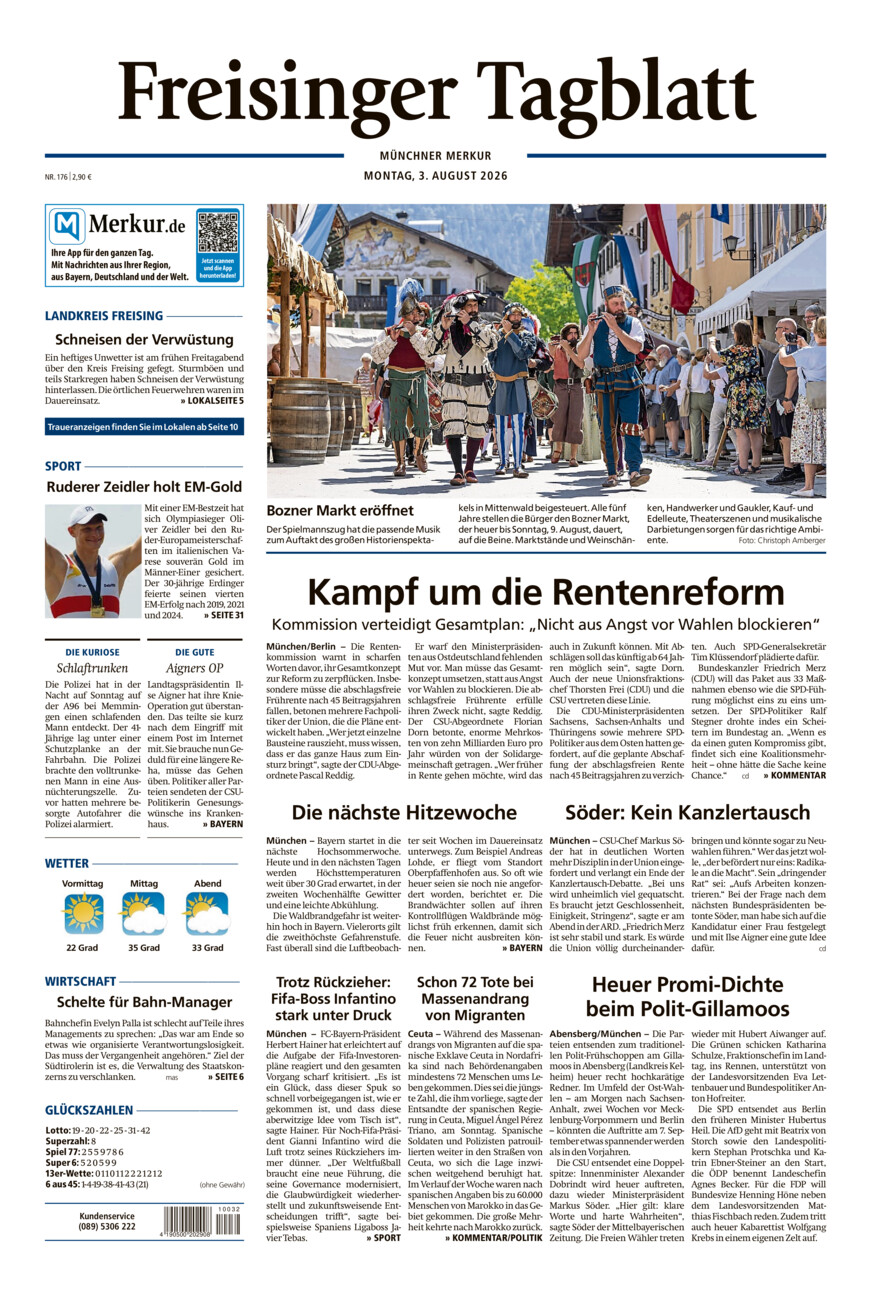 Freisinger Tagblatt vom Montag, 03.08.2026