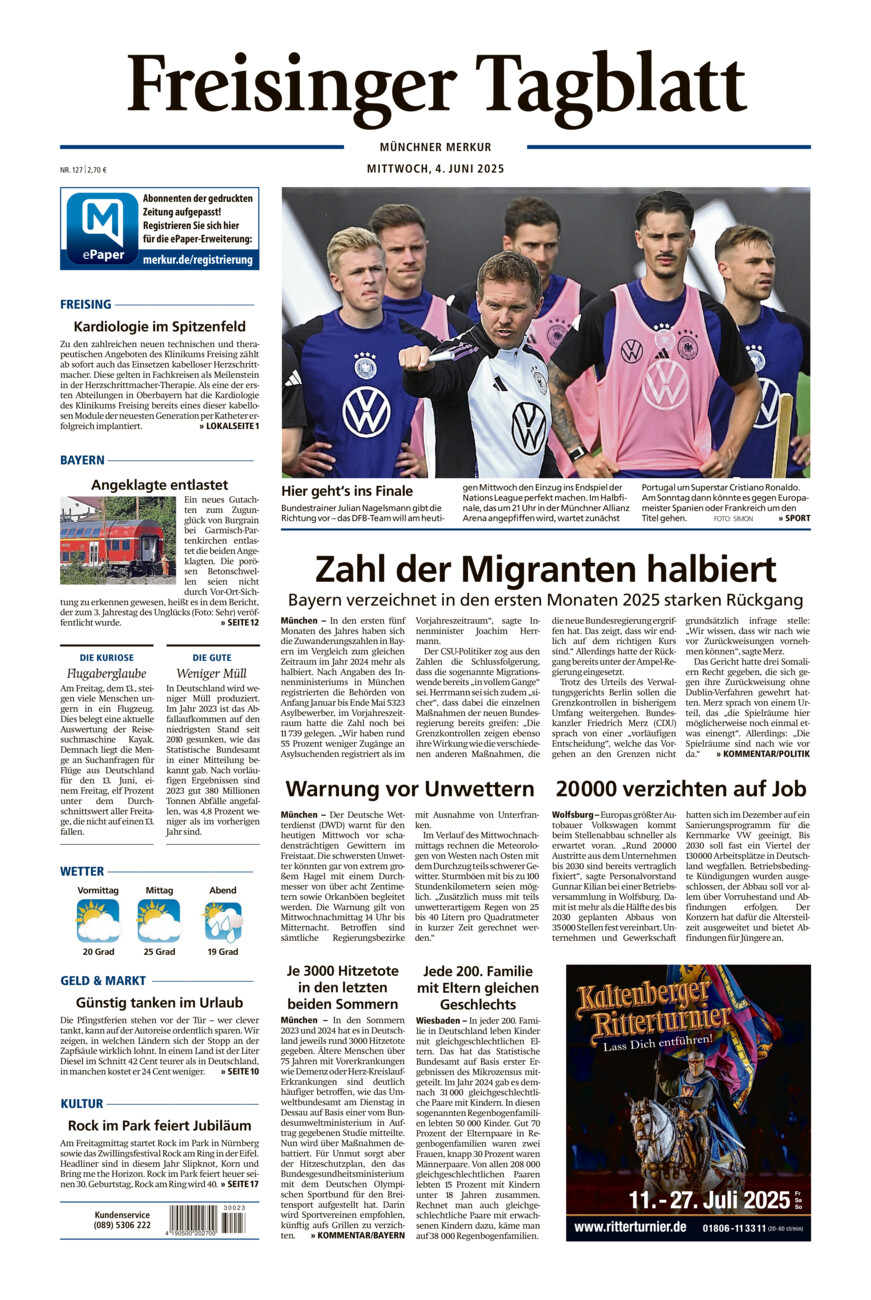 Freisinger Tagblatt vom Mittwoch, 04.06.2025