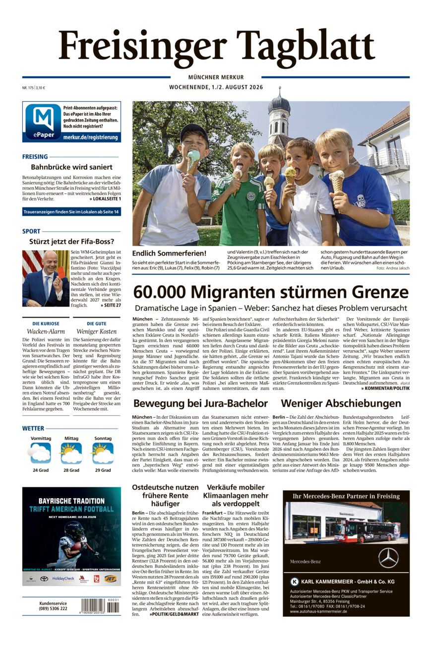 Freisinger Tagblatt vom Samstag, 01.08.2026