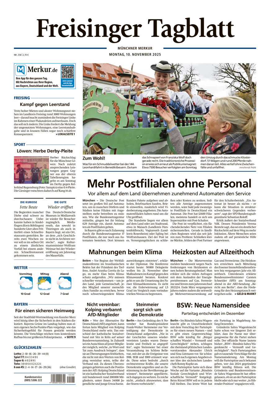 Freisinger Tagblatt vom Montag, 10.11.2025