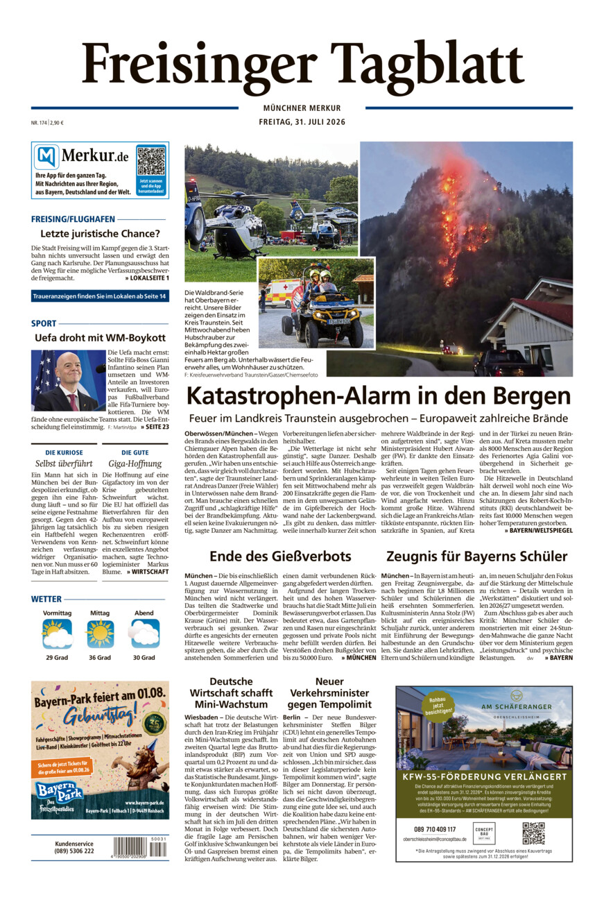 Freisinger Tagblatt vom Freitag, 31.07.2026