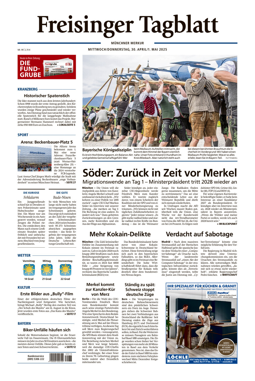 Freisinger Tagblatt vom Mittwoch, 30.04.2025