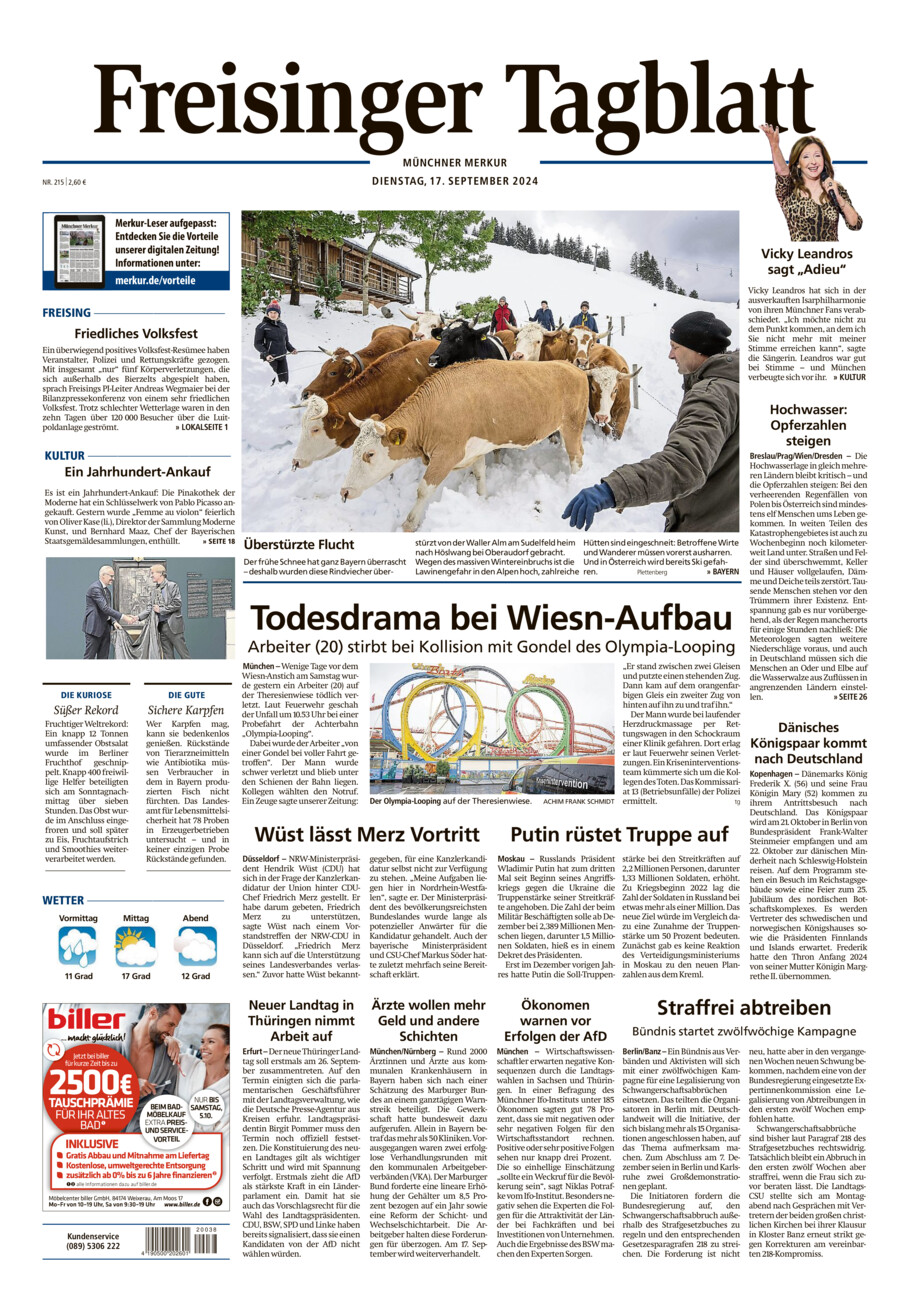 Freisinger Tagblatt vom Dienstag, 17.09.2024