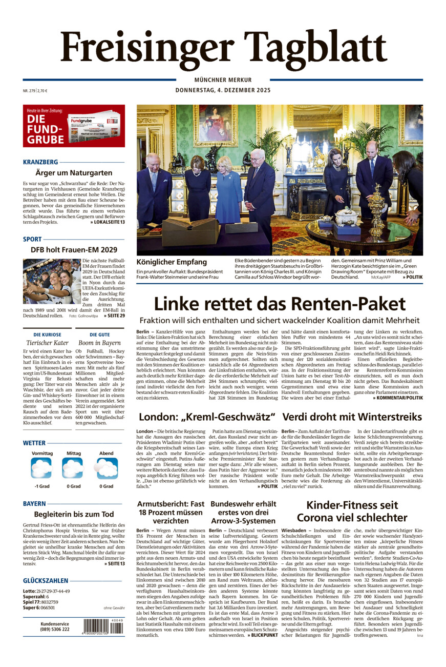 Freisinger Tagblatt vom Donnerstag, 04.12.2025