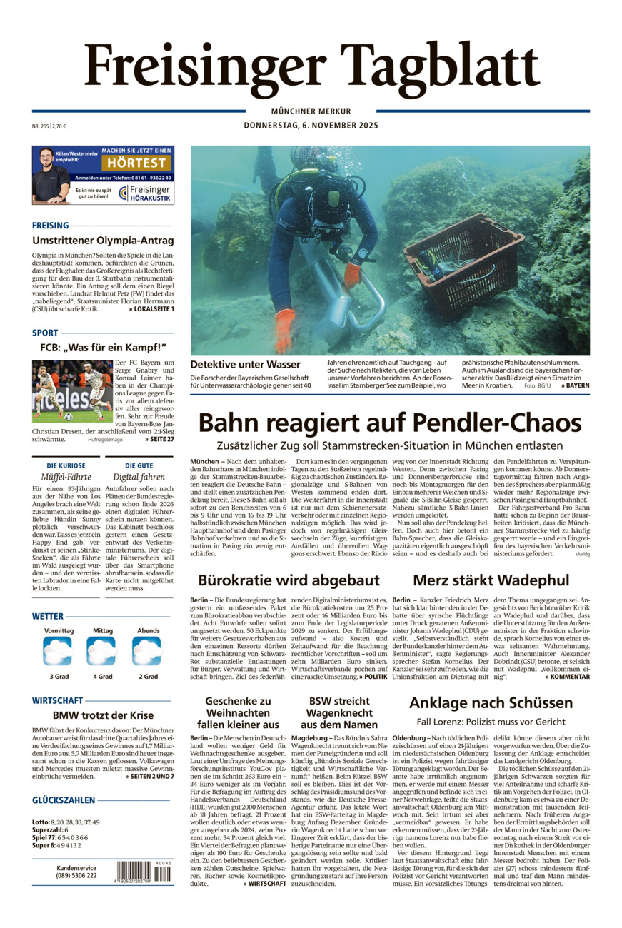 Freisinger Tagblatt vom Donnerstag, 06.11.2025