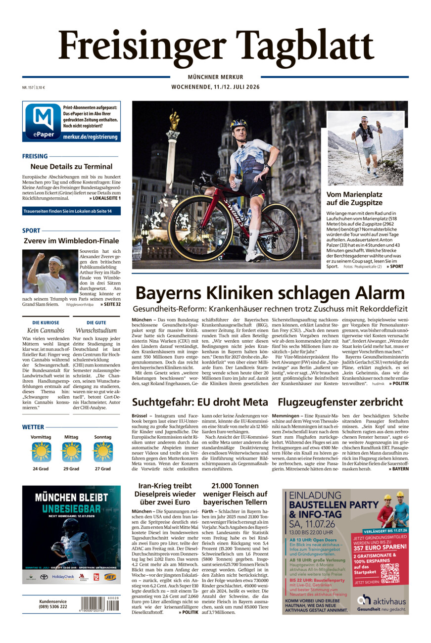 Freisinger Tagblatt vom Samstag, 11.07.2026