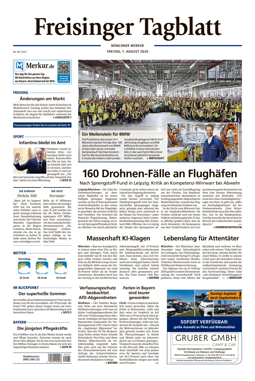 Freisinger Tagblatt vom Freitag, 07.08.2026