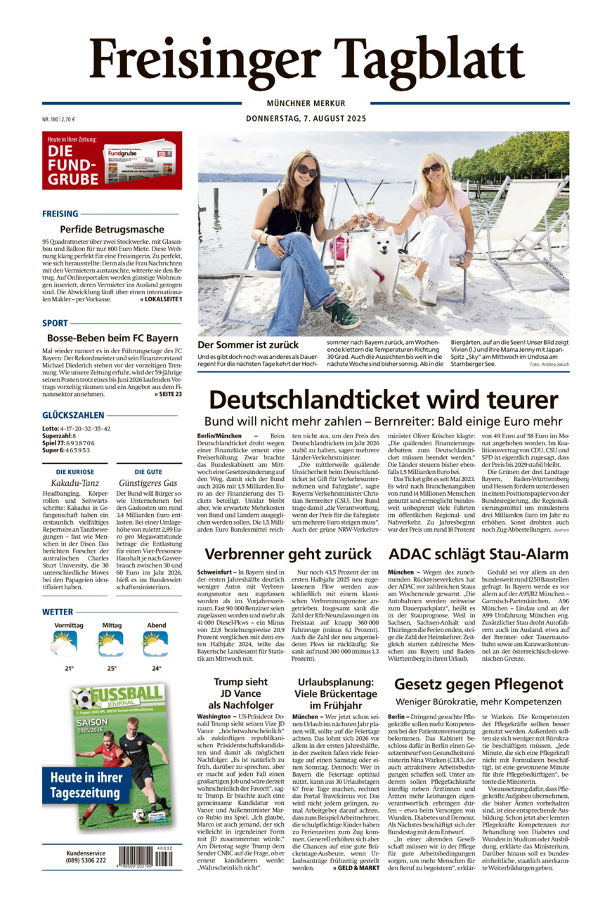 Freisinger Tagblatt vom Donnerstag, 07.08.2025