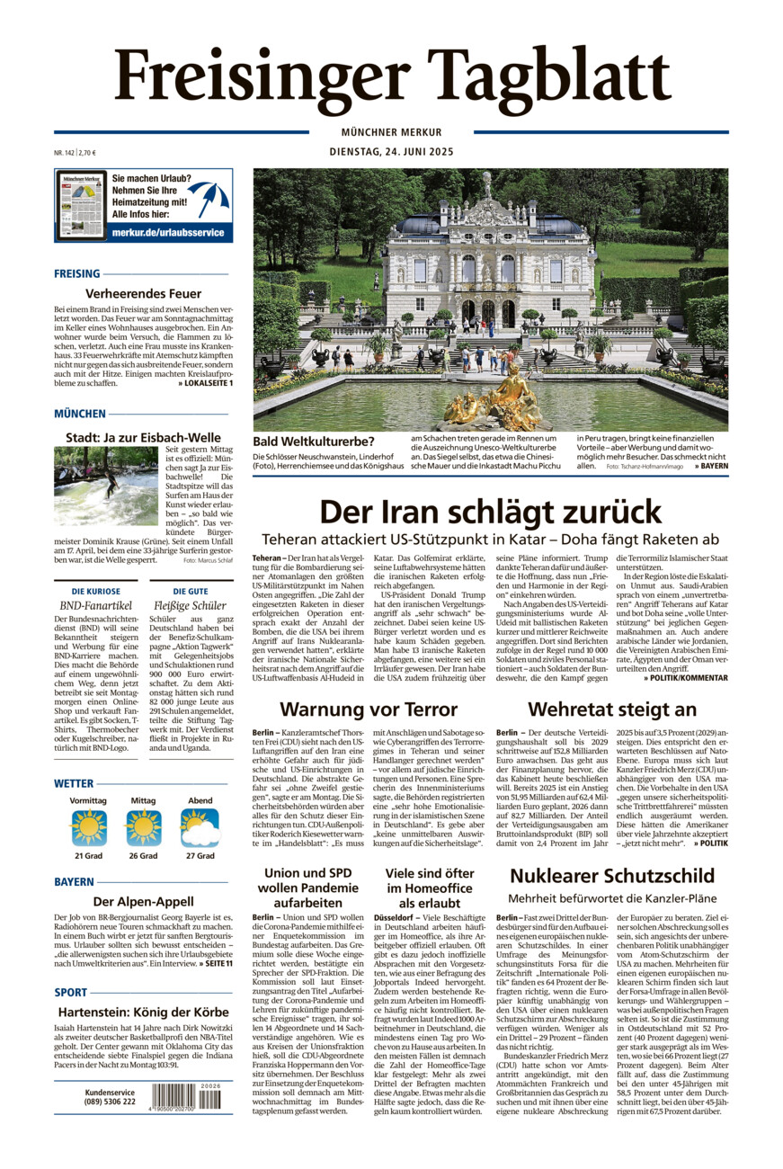 Freisinger Tagblatt vom Dienstag, 24.06.2025