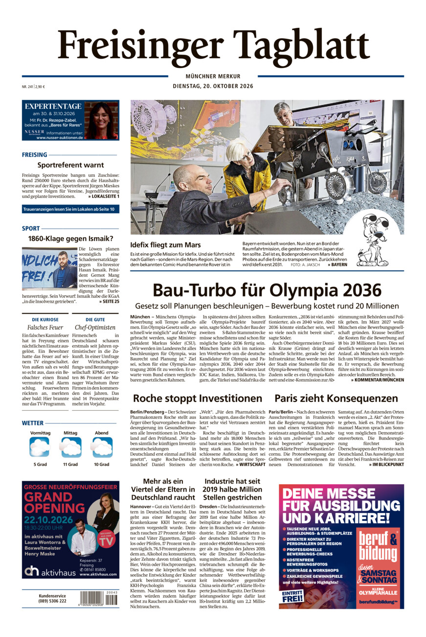 Freisinger Tagblatt vom Dienstag, 20.10.2026