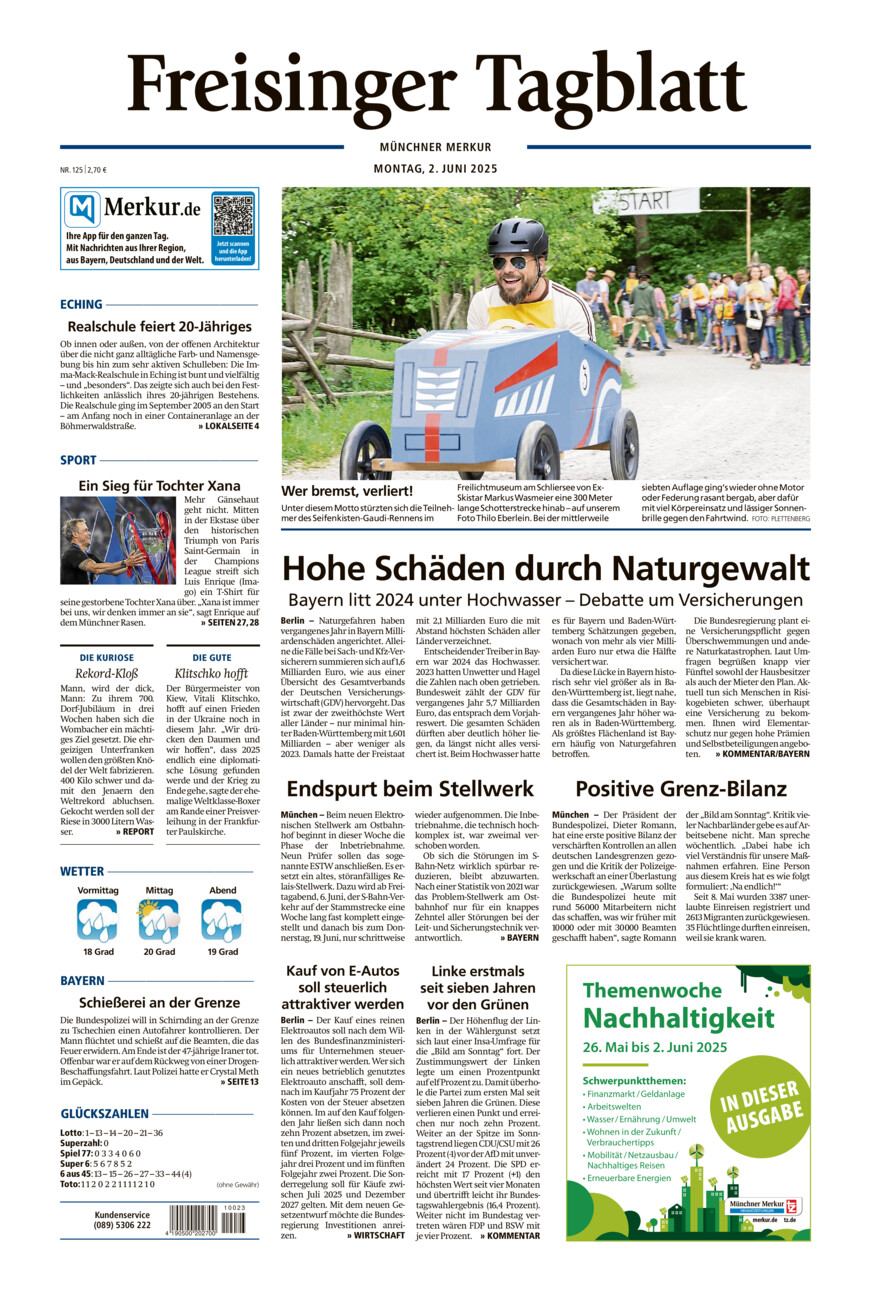 Freisinger Tagblatt vom Montag, 02.06.2025
