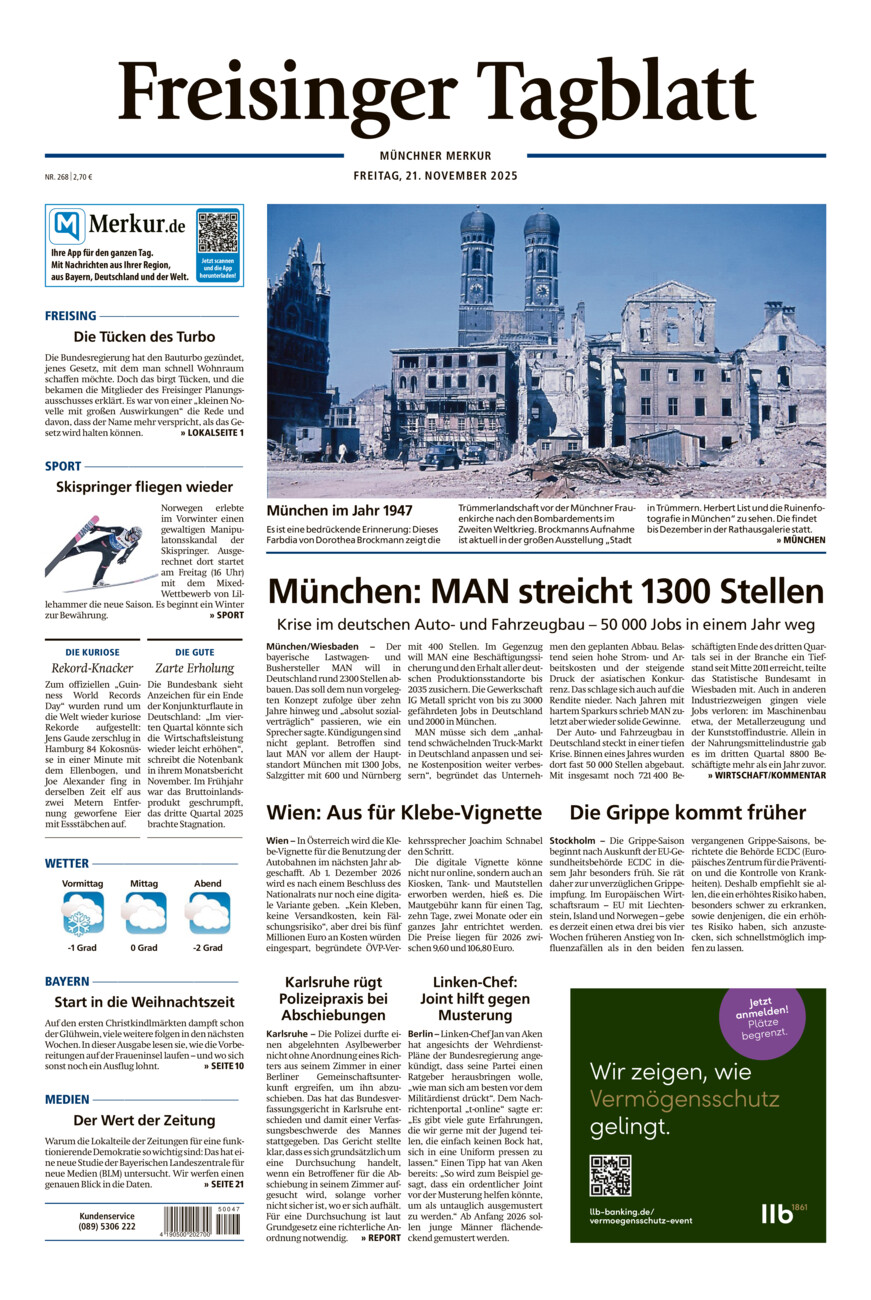 Freisinger Tagblatt vom Freitag, 21.11.2025