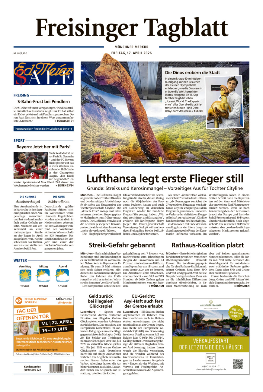 Freisinger Tagblatt vom Freitag, 17.04.2026