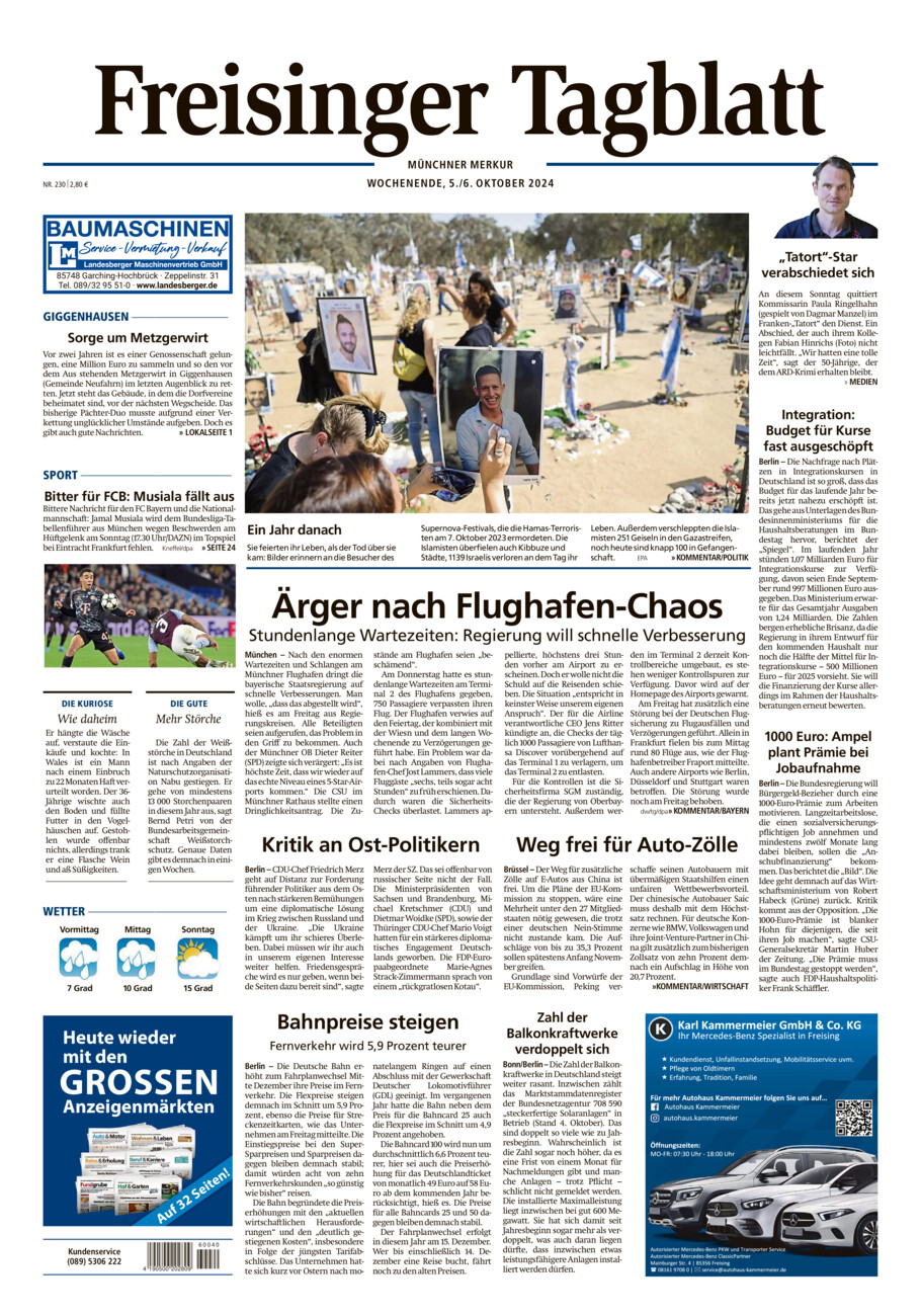 Freisinger Tagblatt vom Samstag, 05.10.2024