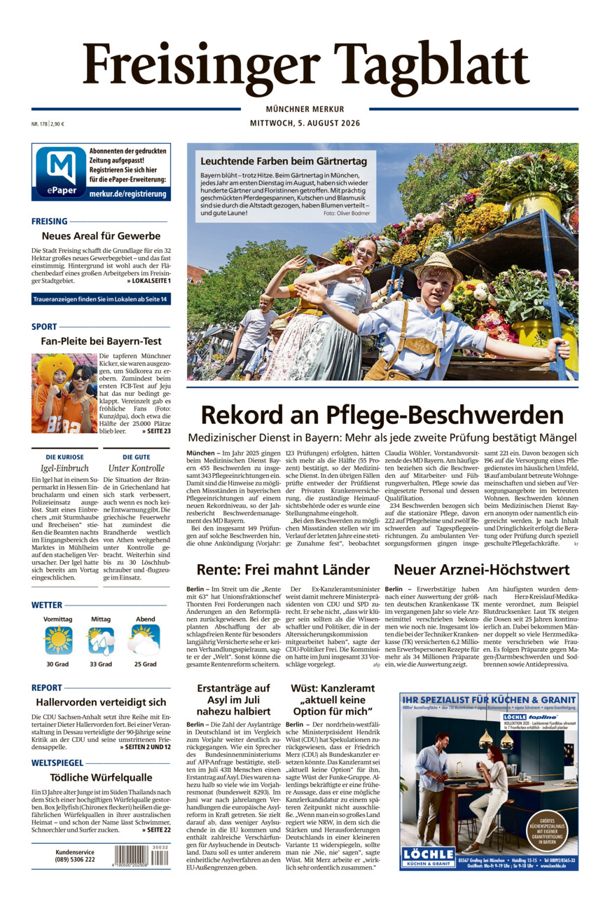 Freisinger Tagblatt vom Mittwoch, 05.08.2026