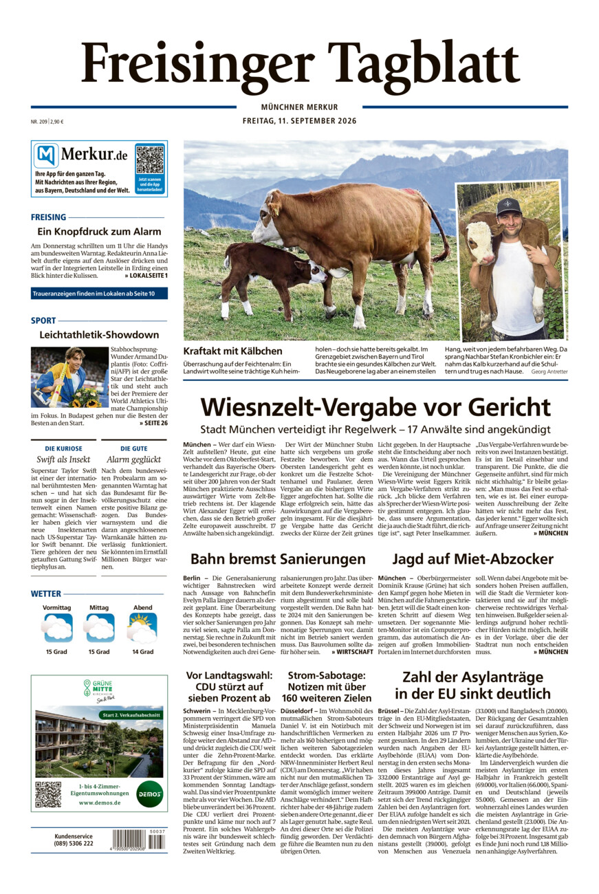 Freisinger Tagblatt vom Freitag, 11.09.2026