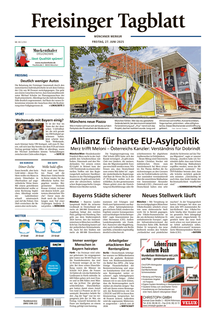 Freisinger Tagblatt vom Freitag, 27.06.2025