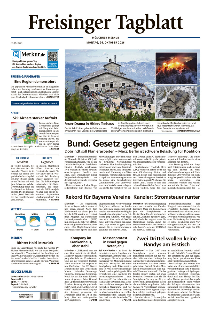 Freisinger Tagblatt vom Montag, 26.10.2026