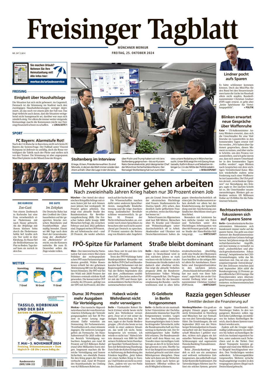 Freisinger Tagblatt vom Freitag, 25.10.2024