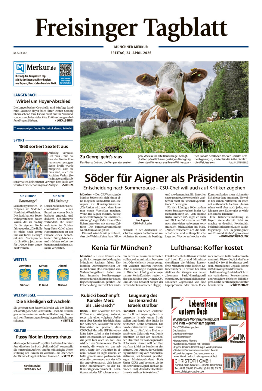 Freisinger Tagblatt vom Freitag, 24.04.2026