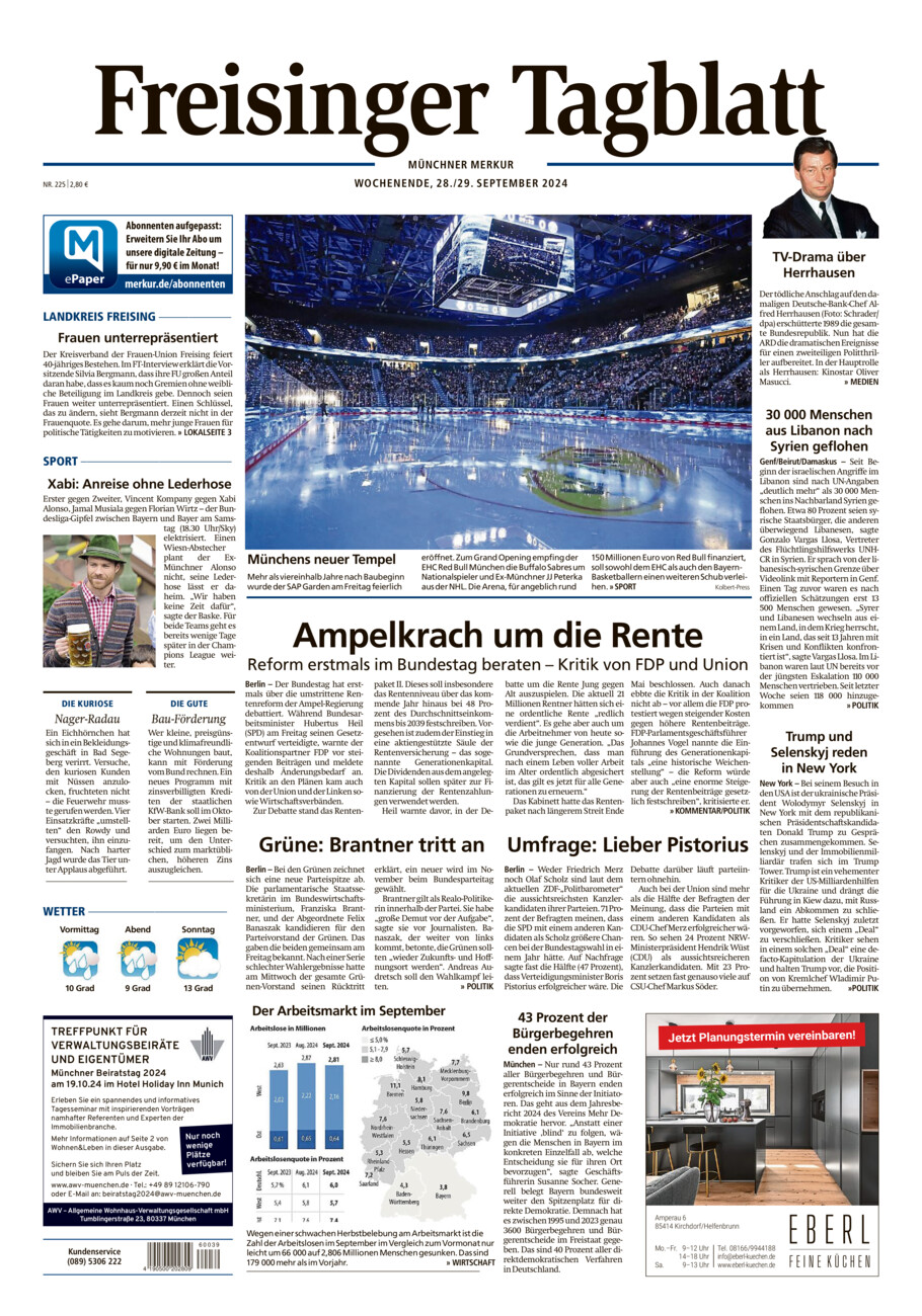 Freisinger Tagblatt vom Samstag, 28.09.2024