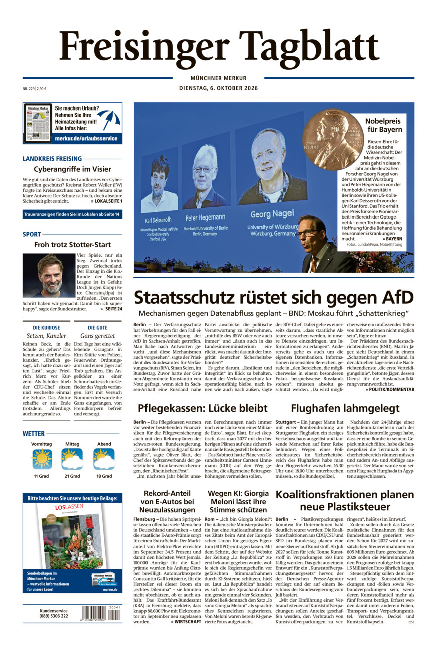Freisinger Tagblatt vom Dienstag, 06.10.2026
