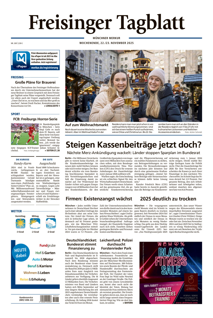 Freisinger Tagblatt vom Samstag, 22.11.2025
