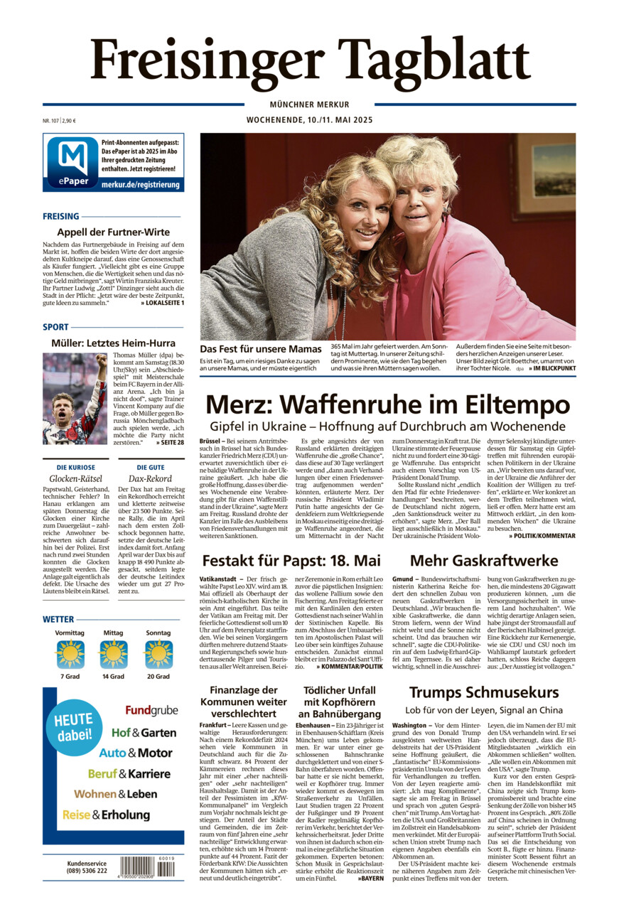 Freisinger Tagblatt vom Samstag, 10.05.2025
