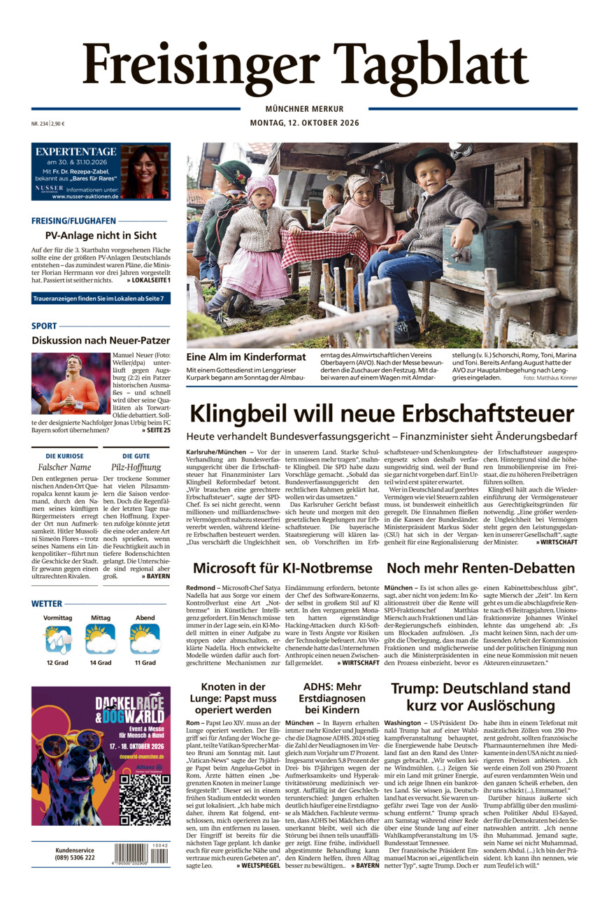 Freisinger Tagblatt vom Montag, 12.10.2026