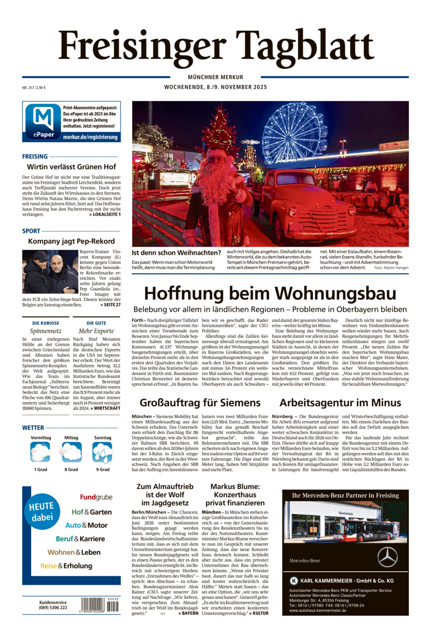 Freisinger Tagblatt vom Samstag, 08.11.2025