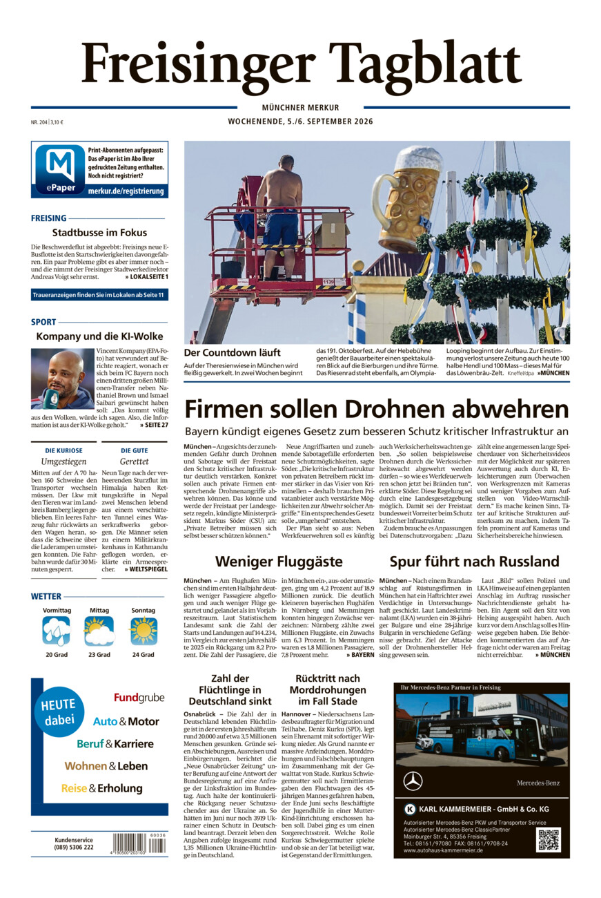 Freisinger Tagblatt vom Samstag, 05.09.2026
