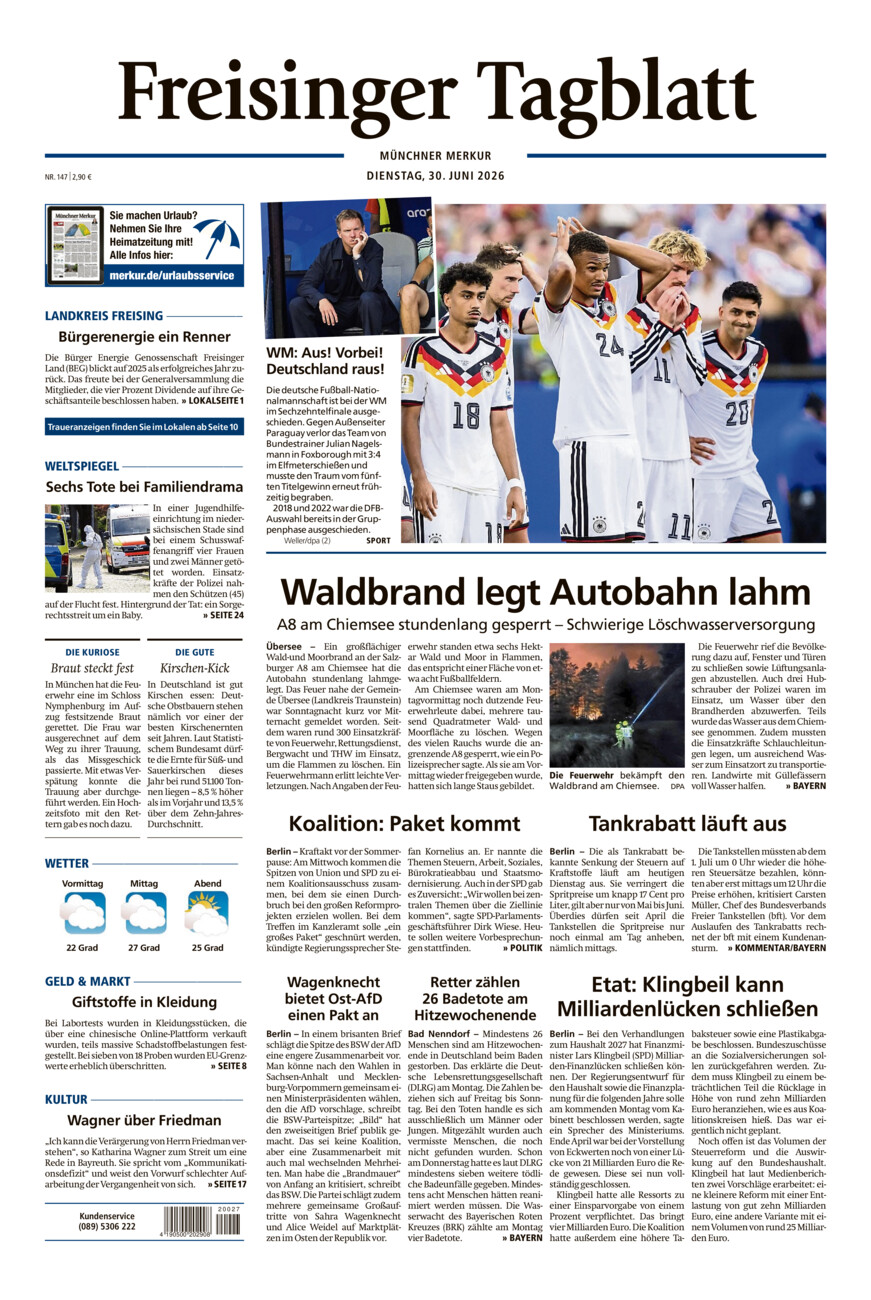 Freisinger Tagblatt vom Dienstag, 30.06.2026